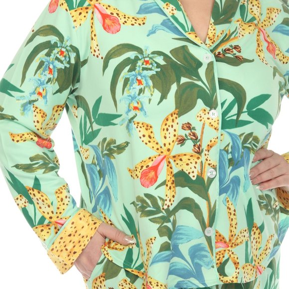 Plus Size Two Piece Wildflower Print Pajama Set - Picture 4 of 5